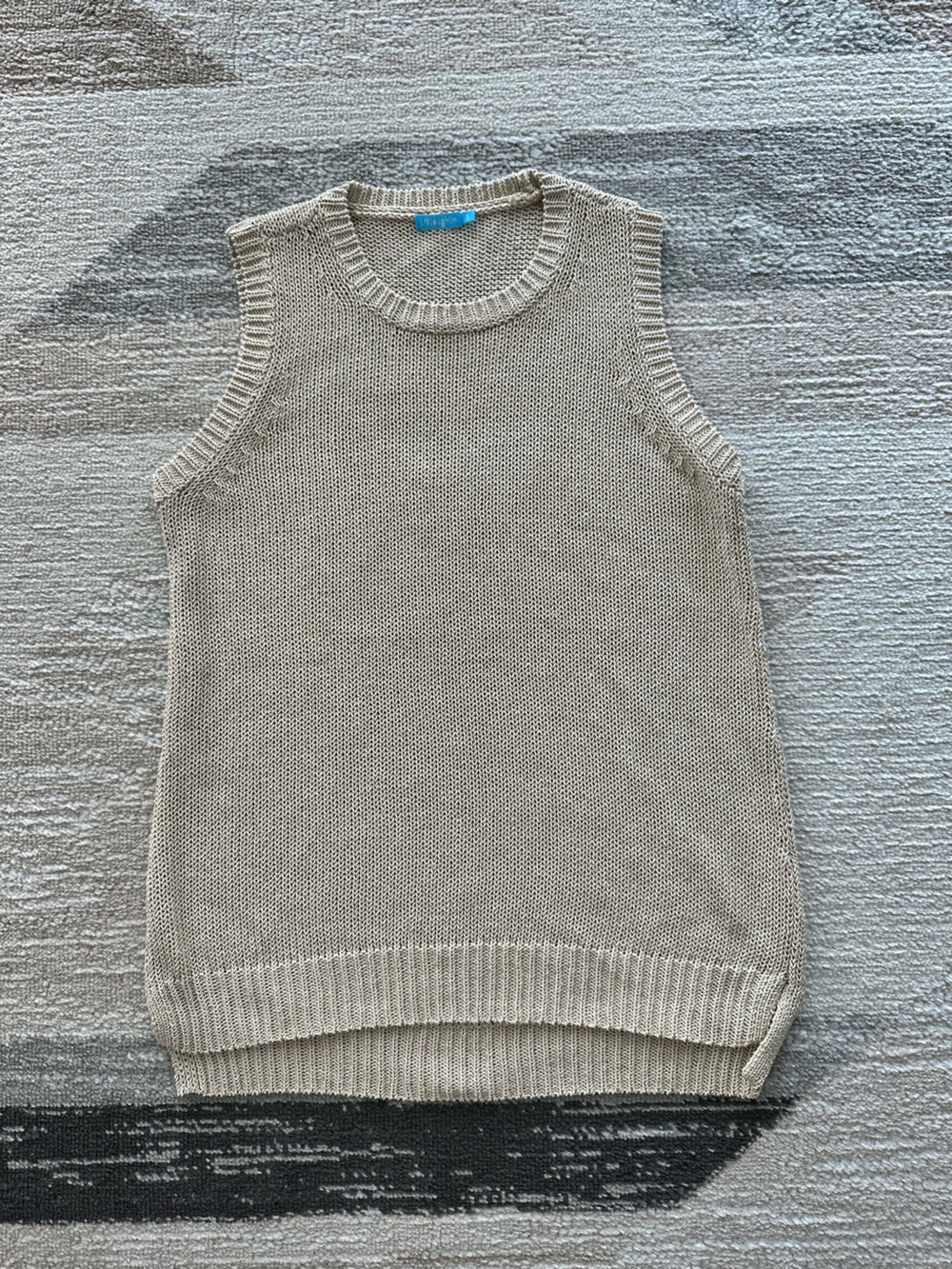 J. McLaughlin Luxury Sleeveless Scoop Neck Knit Tank Sweater in Beige Size S